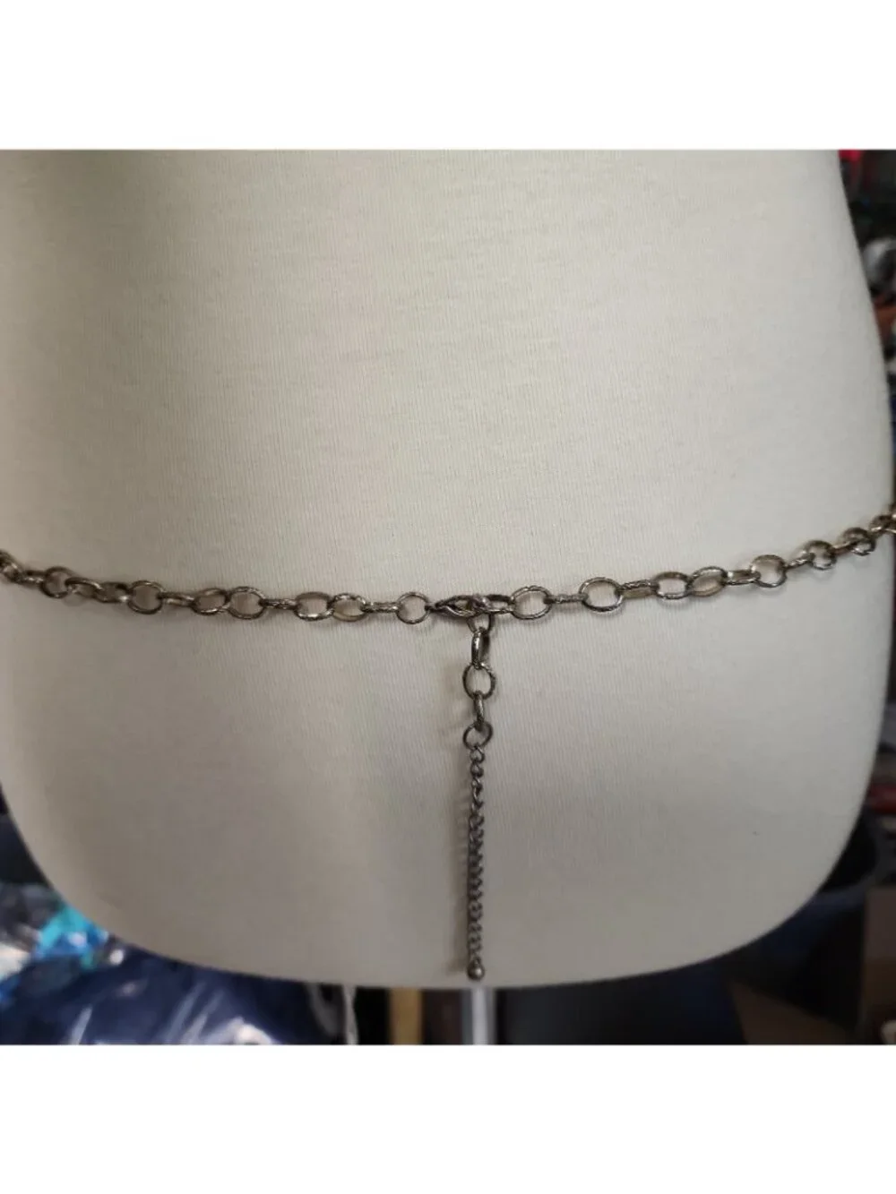Vintage Chain Belt Gold Tone Orange Green Acrylic Boho Adjustable Fits Up To 36